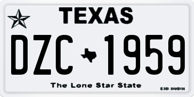 TX license plate DZC1959