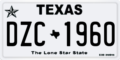 TX license plate DZC1960