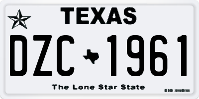 TX license plate DZC1961