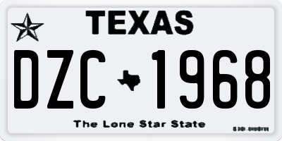 TX license plate DZC1968