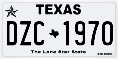 TX license plate DZC1970