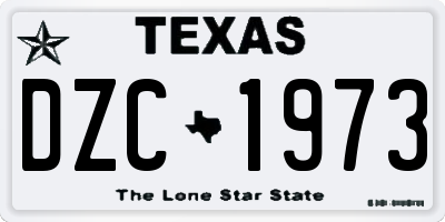 TX license plate DZC1973
