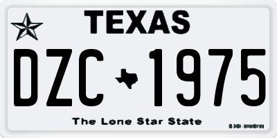 TX license plate DZC1975