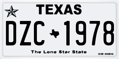 TX license plate DZC1978