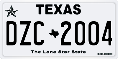 TX license plate DZC2004