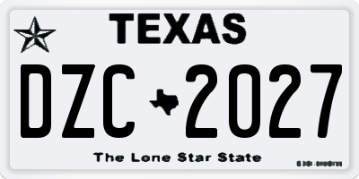 TX license plate DZC2027