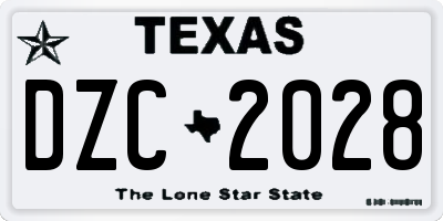 TX license plate DZC2028