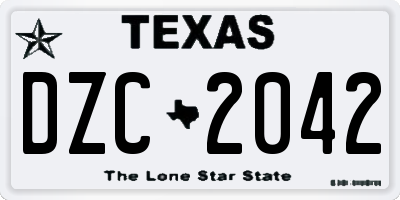 TX license plate DZC2042