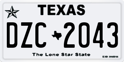 TX license plate DZC2043