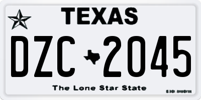 TX license plate DZC2045