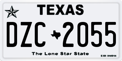 TX license plate DZC2055