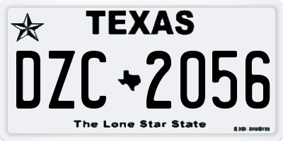 TX license plate DZC2056