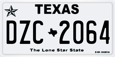 TX license plate DZC2064