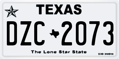 TX license plate DZC2073