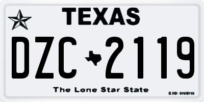 TX license plate DZC2119