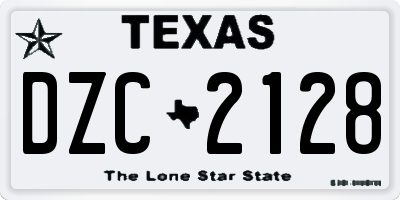 TX license plate DZC2128