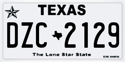 TX license plate DZC2129