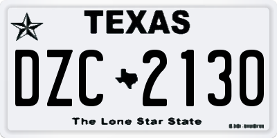 TX license plate DZC2130