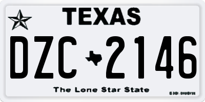 TX license plate DZC2146