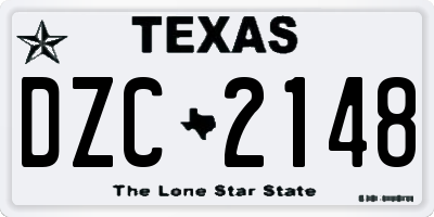 TX license plate DZC2148