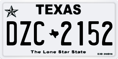 TX license plate DZC2152