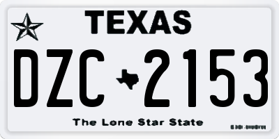 TX license plate DZC2153