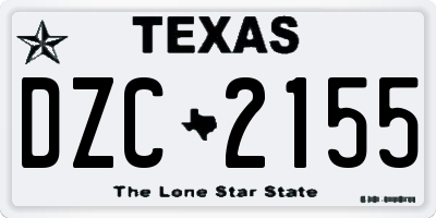 TX license plate DZC2155