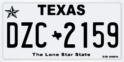 TX license plate DZC2159