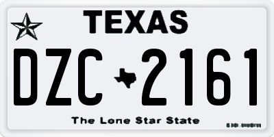 TX license plate DZC2161