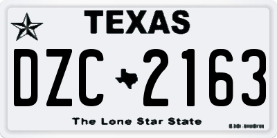 TX license plate DZC2163