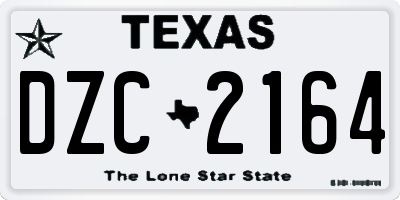 TX license plate DZC2164