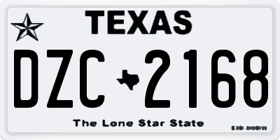 TX license plate DZC2168