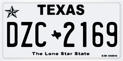 TX license plate DZC2169