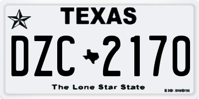 TX license plate DZC2170