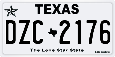 TX license plate DZC2176