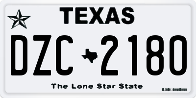 TX license plate DZC2180