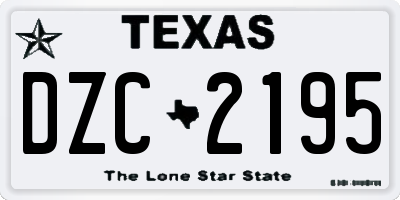 TX license plate DZC2195
