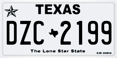 TX license plate DZC2199