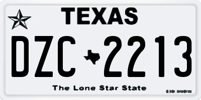 TX license plate DZC2213