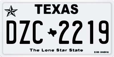 TX license plate DZC2219