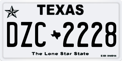 TX license plate DZC2228