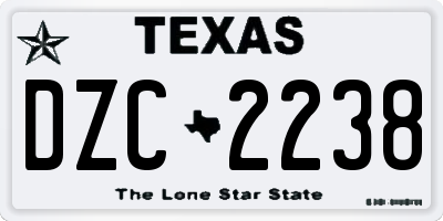 TX license plate DZC2238