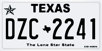 TX license plate DZC2241