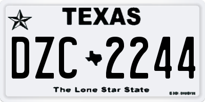 TX license plate DZC2244
