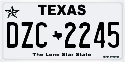 TX license plate DZC2245