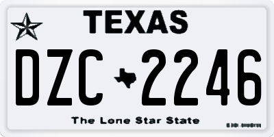 TX license plate DZC2246