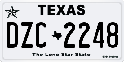 TX license plate DZC2248