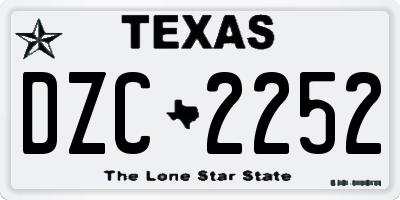 TX license plate DZC2252