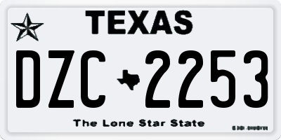 TX license plate DZC2253
