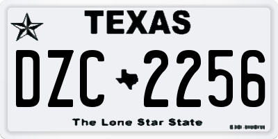 TX license plate DZC2256